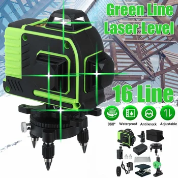 

Level Laser-16 Line 360 Horizontal Vertical Cross 4D Green Light Laser Level Self-Leveling Measure Super Powerful Laser Beam
