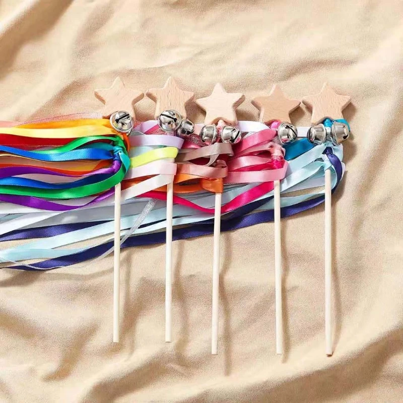 Fita do Arco-íris Sinos Kite Fita Sensorial Brinquedo Montessori Waldorf Brinquedos Crianças Criança Chocalho Bola Mão 6 Brinquedos e hobbies
