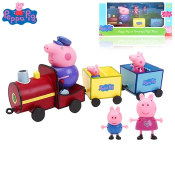 

Peppa Pig Toy Set Peggy Bus School Bus Light Car Home House Light Music Room Study Desk Aircraft Toys for Girls Birthday Gifts