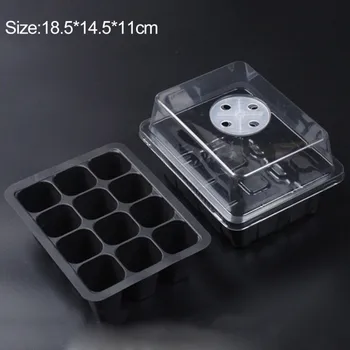 

12 Holes Seed Tray Seedling Tray Dome Greenhouse Growth Tray Grower With Thermostat Cover Konren Humidity Adjustable Plant
