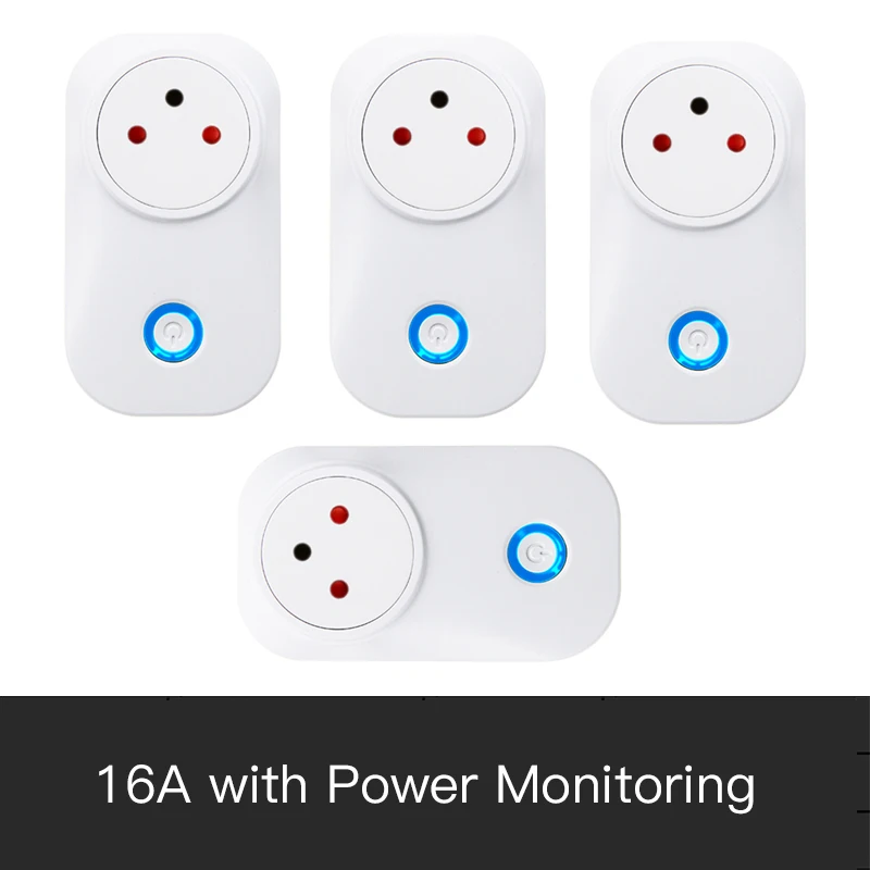 16A-4PCS FrankEver Tuya Cloud 10A 16A Israel WiFi умная розетка монитор питания беспроводной разъем работает с Alexa Google Home приложение Smart Life - Цвет: 16A-4PCS
