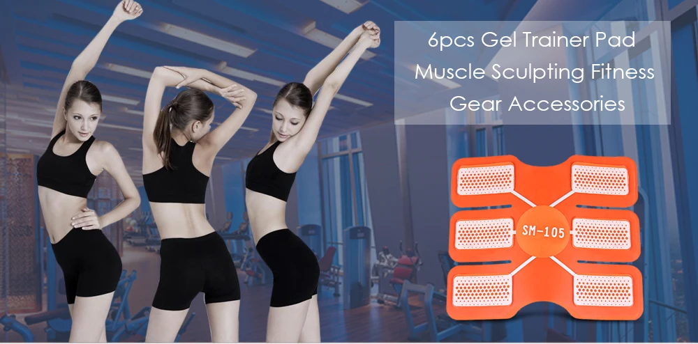 6pcs Arm Abdomen Trainer Pad Fitness Gear Accessories Gel Sheet for Muscle Sculpting