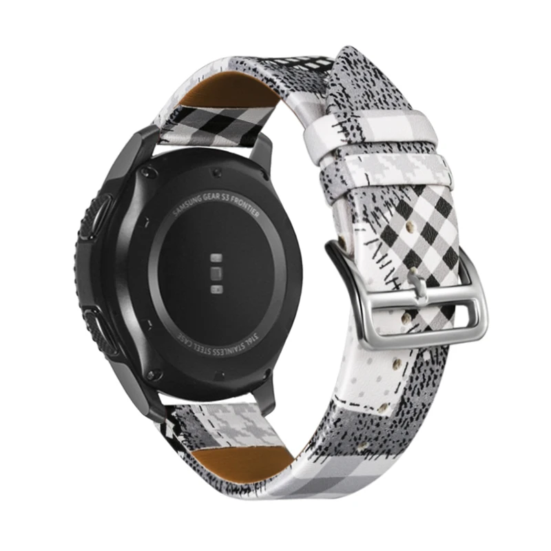 Ремешок 22 мм для huawei watch gt 2 кожаный браслет с принтом Samsung Galaxy 46 gear S3 Frontier band amazfit GTR