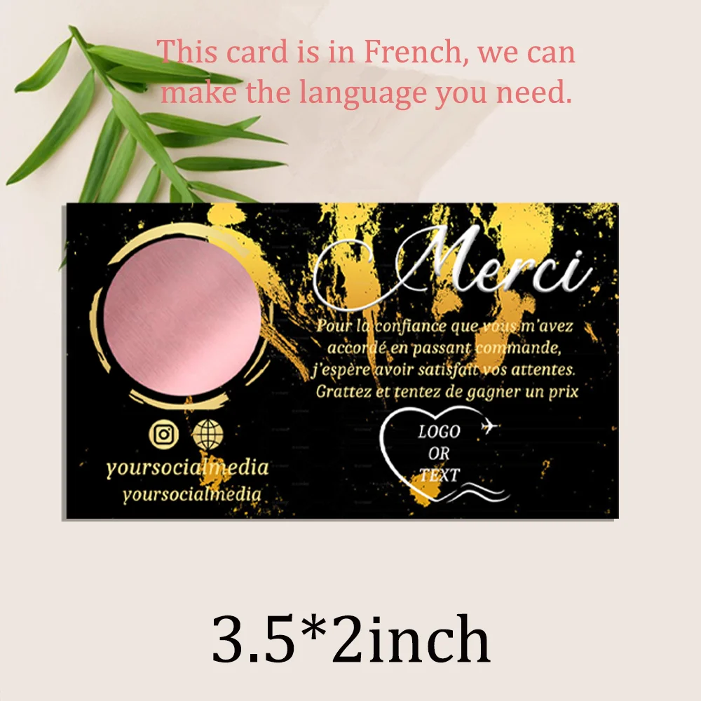 Cartes de visite holographiques personnalisées, fournitures d'emballage  bricolage, cartes à gratter de remerciement, petites cartes de visite,  cartes à gratter Win Ca - AliExpress, image size:1000x1000