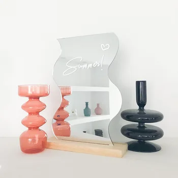 

CuteLife Nordic Irregular Acrylic Decorative Mirror Room Interior Design Make-up Mirror Ins Table Bedroom Standing Glass Mirror