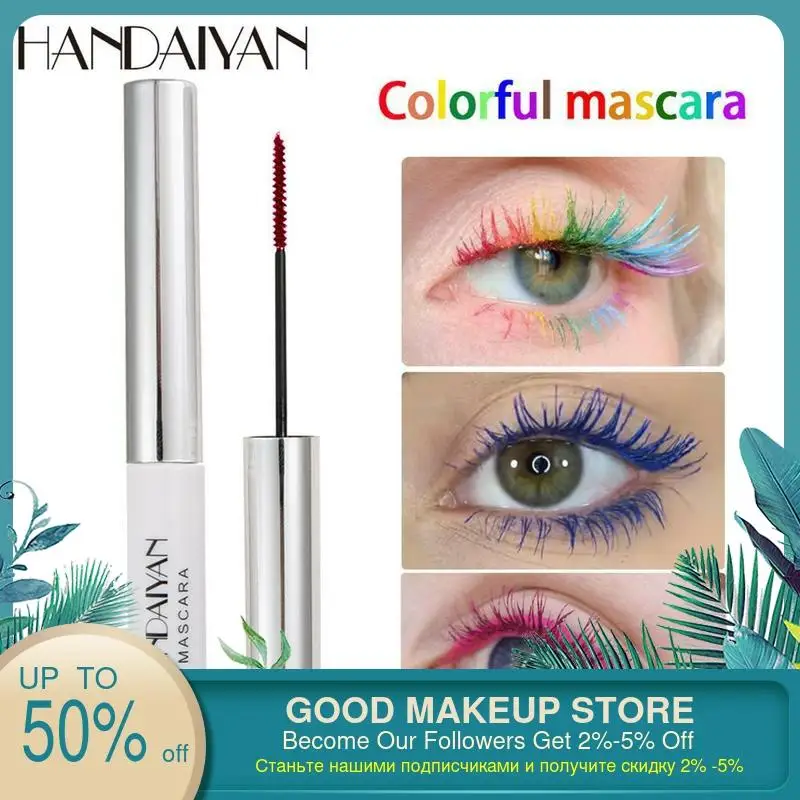 Цветная Водостойкая тушь для ресниц стойкая удлиняющая макияж синий зеленый