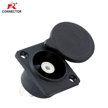 

1pc RCA Connector, Female socket, panel mount chassis type, black color, Wire soldering, for Audio/Video