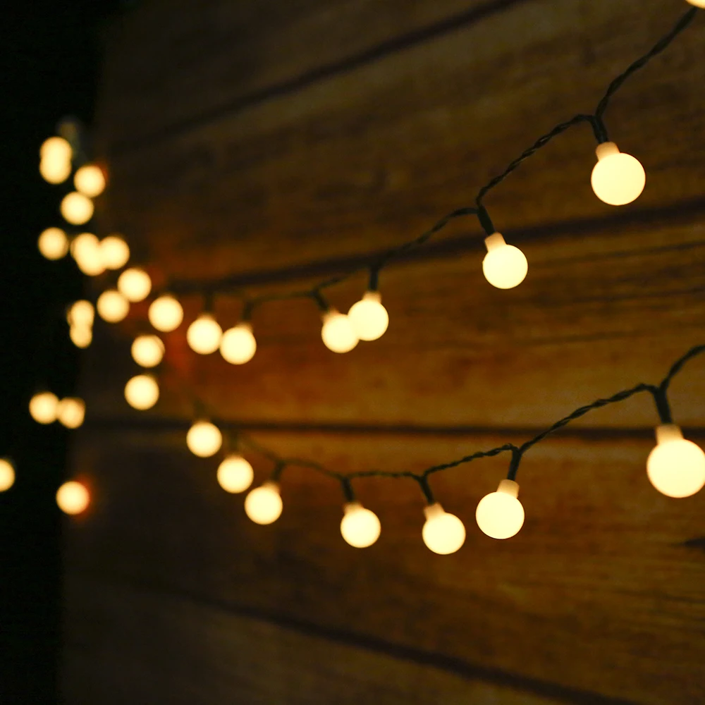 7M 60leds Fairy Lights Garland LED Ball String Lights Waterproof For Christmas Tree Wedding Home Dec New Year Battery Powered