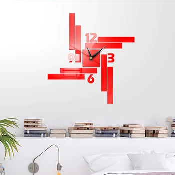

3D Large Wall Clock Frameless Mirror Number Sticker Modern Art DIY Decal Decor