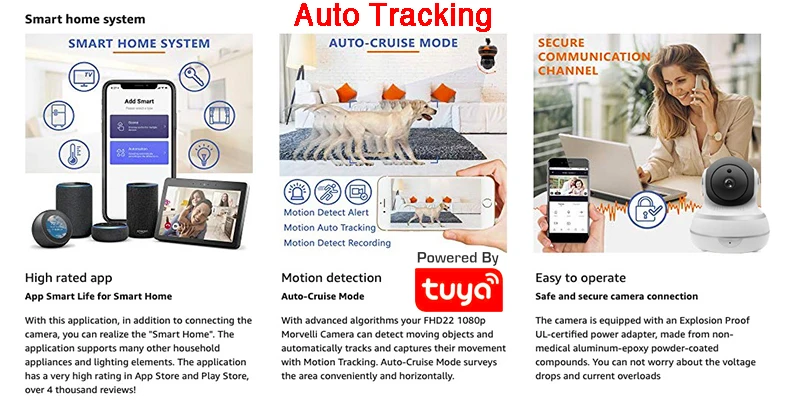 Автоматическое отслеживание 1080P PTZ двухстороннее аудио Tuya беспроводная WiFi IP камера безопасности умная камера жизни Продукты приложение дистанционное управление Tuya