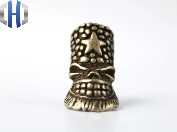 

EDC Brass Knife Beads Top Hat Skull Lanyard Bead Paracord Knife EDC Tool Pendant