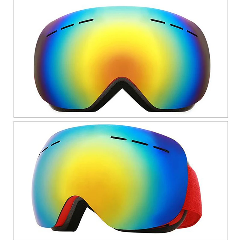 P4 Ski Goggles Double Layers UV400 Anti-fog Big Ski Mask Glasses Skiing Snow Men Women Snowboard Goggles Anti-fog Ski Mask - Color: P4