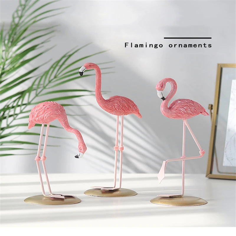 

ins nordic style pink flamingo office resin craft room deco desk car ornaments nordic decoration home woonkamer desk accessoires