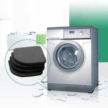

4PCS Black EVA Multifunctional Washing Machine Anti-Shock Pads Non-Slip Refrigerator Mute Pad Table Mats Crash Pad Home Supply
