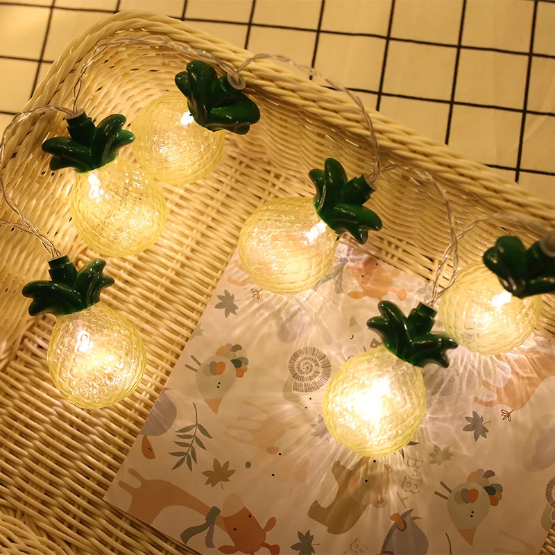 Cute String Lights Twinkly Warm Light Pineapple Garland For Photo LED Chain Outdoor Lighting Hanukkah Decoration Holiday Party Cute String Lights Twinkly Warm Light Pineapple Garland For Photo LED Chain Outdoor Lighting Hanukkah Decoration Holiday Party