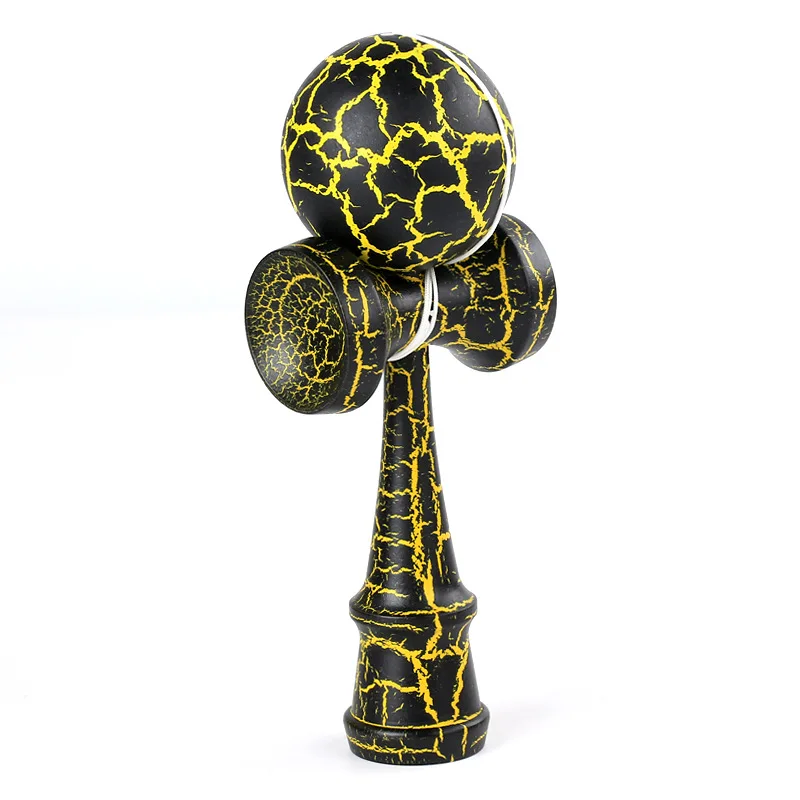 Обычный профессиональный шар Kendama, деревянные игрушки для улицы, умелый шар для жонглирования, игрушка для снятия стресса, Игрушки для раннего образования для детей - Цвет: yellow in black