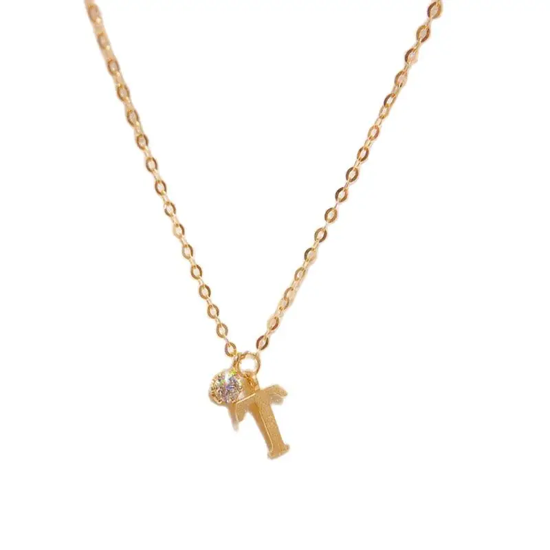 

MADALENA SARARA 18K Yellow Gold Diamond Pendant Women Necklace Pave Setting Lady O Chain Choker Au 750 Gold Alphabet