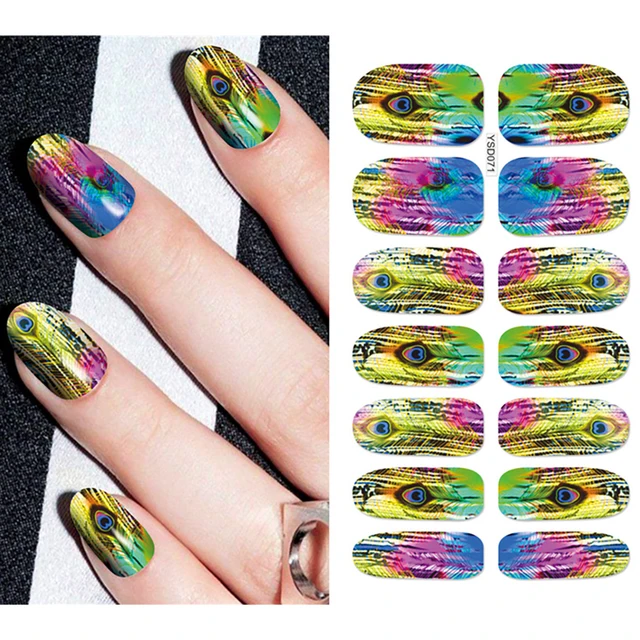 Nail Stickers For Nails Sliders 3D Color Water Transfer Nail Sticker Creativity Decoration Art Necklace Pattern Dreamcatcher YSD071