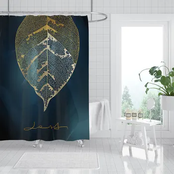 

Custom Empty leaves Waterproof Shower Bath Curtain Printed Bathroom Decor Various Sizes#2020-05-30-2