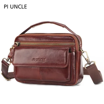 

Quality Genuine Leather Men Waist Shoulder Bag Small Clutch Handbag Cowhide Messenger Male Bags Crossbody Sling Tote Belt Bags