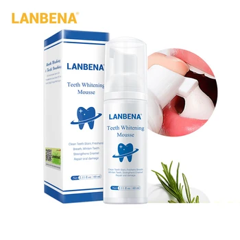 

LANBENA Teeth Whitening Mousse Toothpaste Dental Oral Hygiene Remove Stains Plaque Teeth Cleaning Tooth White Tool 60ml