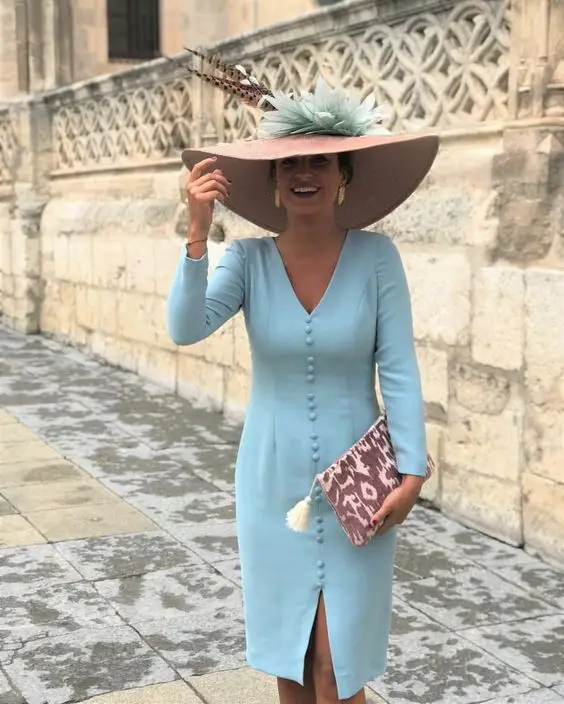 Elegante Moeder van de Bruid Jurken voor Bruiloft Plus Size Knie Turquoise Lange Mouwen V-hals Knoppen vestido de madrinha Elegante Moeder van de Bruid Jurken voor Bruiloft Plus Size Knie Turquoise Lange Mouwen V-hals Knoppen vestido de madrinha
