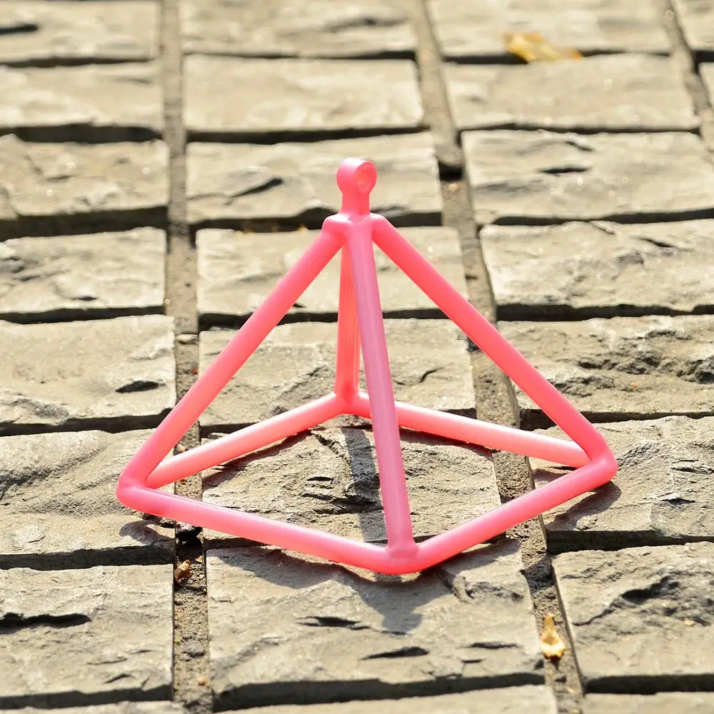 

TOPFUND 5 inch Pink Clear Pyramid Quartz Crystal Singing Pyramids for sound healing