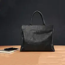 Мужская сумка из натуральной кожи, тонкий портфель для ноутбука, сумка для компьютера 15,6 дюймов и 14 дюймов, деловой портфель s для мужчин, черный, FEGER