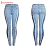 Women Stretch White tassels Jeans With High Waist Elasticity Plus Size Pencils Splice Casual Jeans For Girls 4