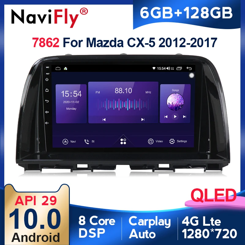 OBD2 For Mazda CX-5 2012-2017 9" Android 10 4-Core Car Stereo GPS Radio DSP IPS