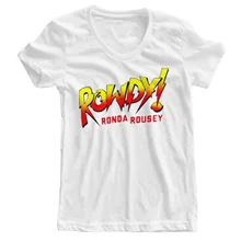 Лето ROWDY Ронда Роузи UFTC MMeA WRESTLING WRESTLE MANIA Вдохновленный тренажерный зал Ретро футболка футболки на заказ Джерси футболка