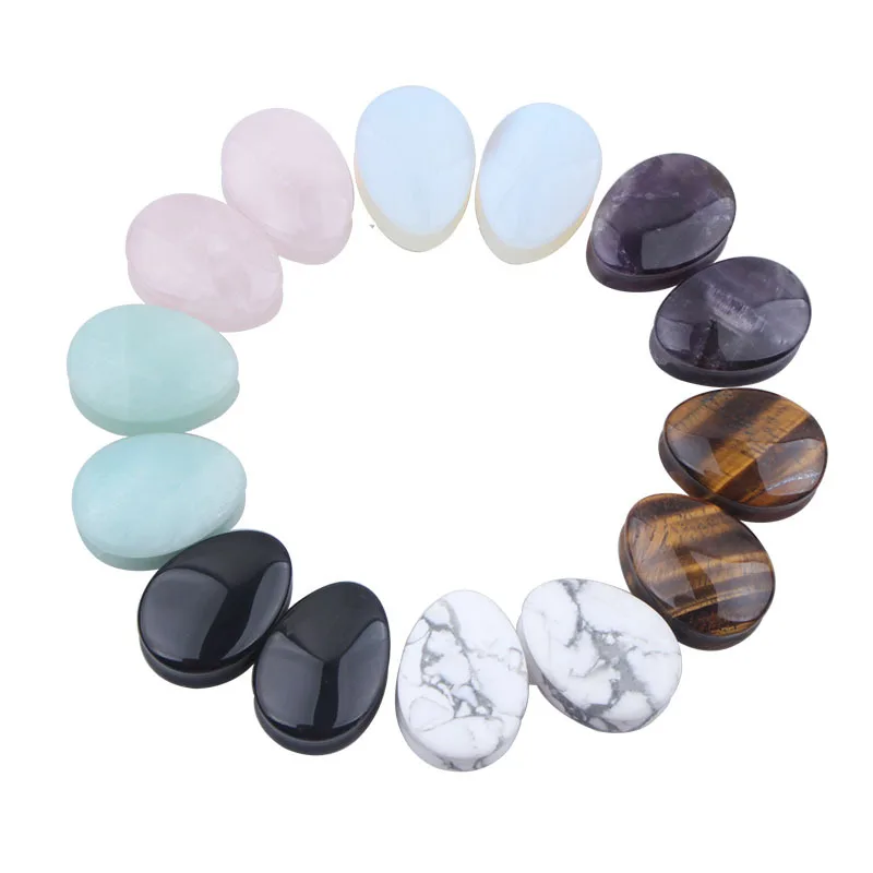 

2pcs Fashion Stone Teardrop Ear Plugs Ear Expanders Stretcher Plug Tunnel Piercings Plugs Earring Gauges Body Piercings Jewelry