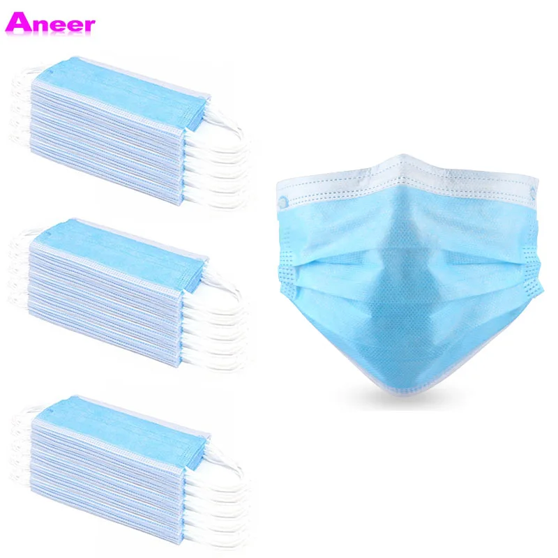 

150PCS Anti Fog Face Mouth Masks Disposable Masks 3 Layer Civil Use Anti Dust Mouth-Muffle Breathable Mouth Cover Face Mask