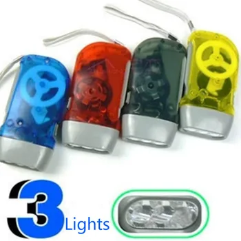 

Hand Pressing Flashlights 3 LED dynamo Plastic Traveling Torch Light Hand Crank Flashlight Manual Generator Camping Lights 1Pcs