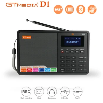 

GTMEDIA D1 Portable FM Radio DAB+BT/TF Card AUX LCD display DAB Built-in Amplifier wireless bluetooth speaker with clock radio
