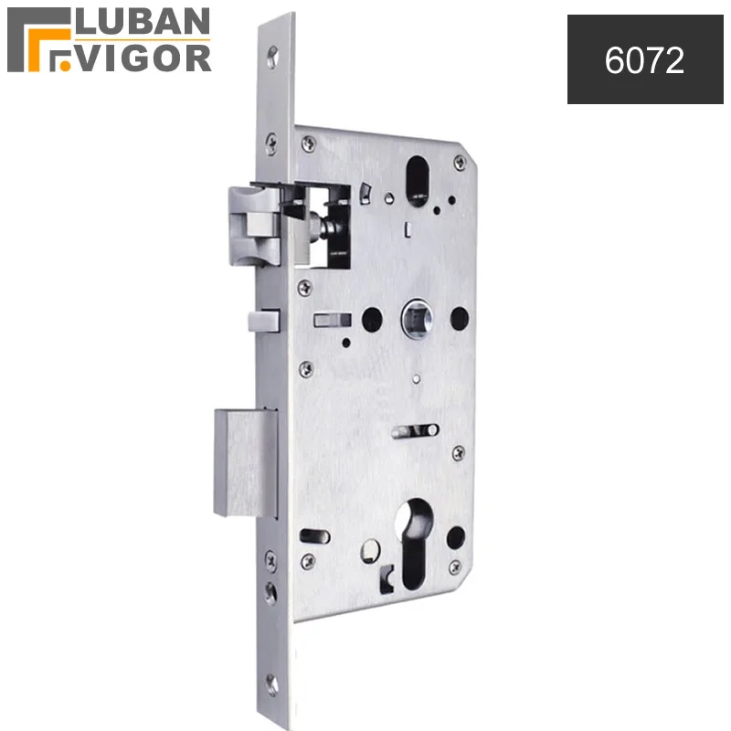 6072 stainless steel lock body ,for Fingerprint password lock 7062 Lock body,Lock Spacing 72mm,Backset 60mm,lift handle lock afbeelding