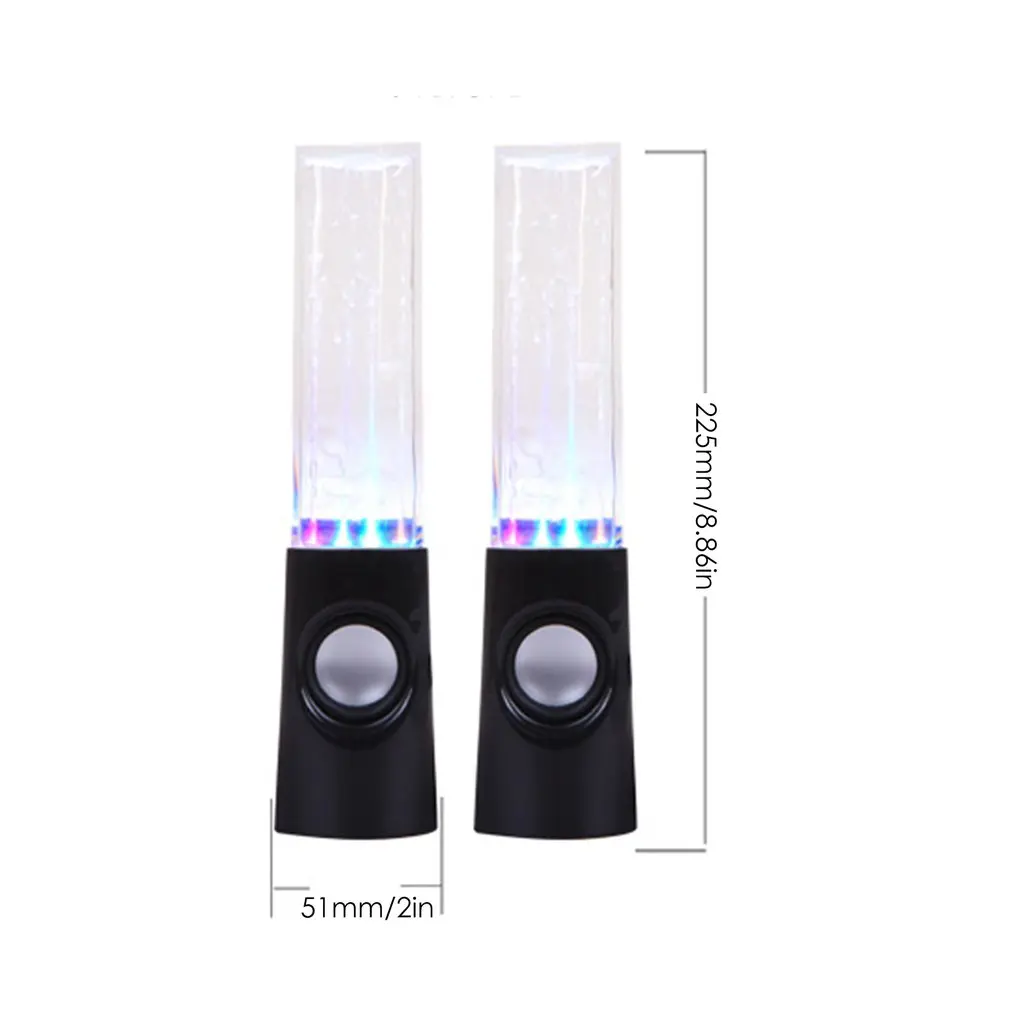 LED Light Dancing Water Speakers Music Fountain Light Speakers for PC Laptop Phone Portable Desk Stereo Water Dancing Speaker