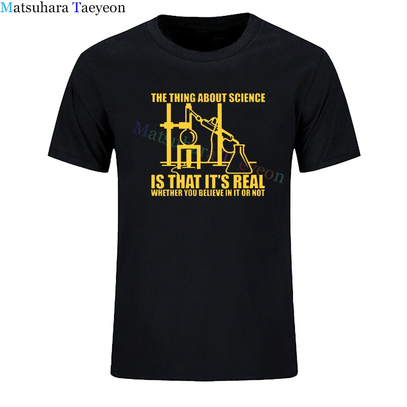 True Science Believe Chemistry Experiment Print T-Shirt Men Summer Fashion Casual tshirt Loose Cotton funny T Shirts harajuku | Мужская