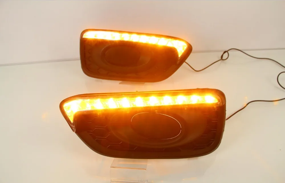 Osmrk led drl дневные ходовые огни для Honda brio с динамическим движущимся желтым поворотным сигналом