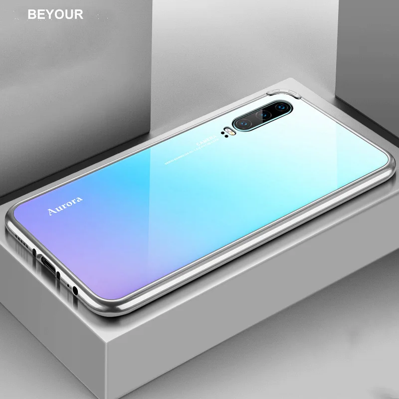 BEYOUR для VIVO X27 чехол Аврора металлическая рамка ударопрочный закаленное стекло твердая задняя крышка для ViVo x27 телефон Coque
