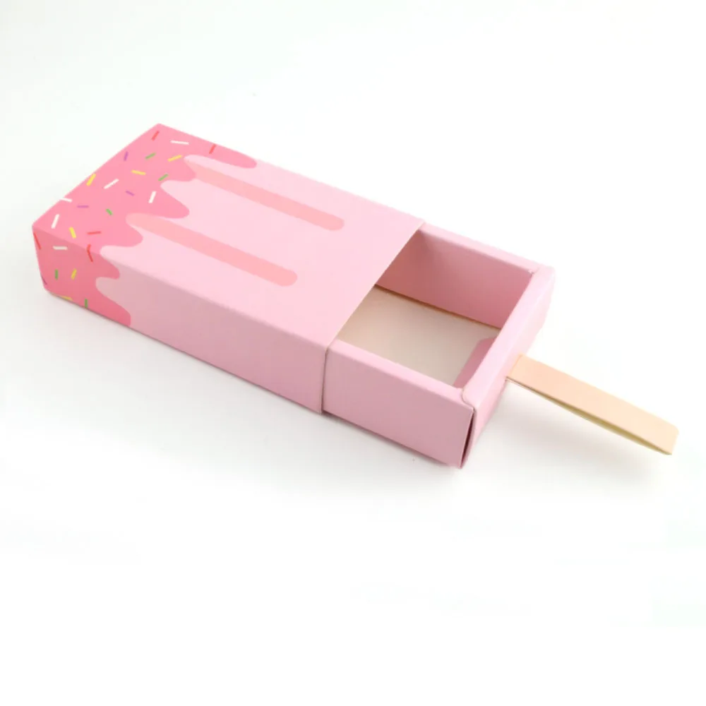 Liviorap 5/10 шт. мороженое Форма подарок Коробки Baby Shower коробочка для конфет на вечеринку для маленьких мальчиков и девочек розового и синего цвета День рождения украшения для детей