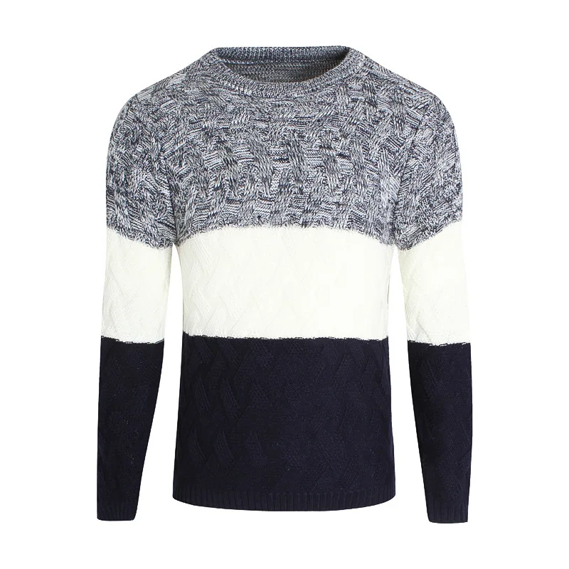 

Woollen sweater men's round-collar pure-color Korean version Pullover Sweater men's round-collar long-sleeved bottom knitted swe