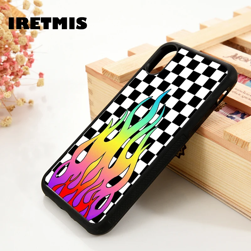Iretmis 5 5S SE 6 6S Мягкий силиконовый чехол для телефона iPhone 7 8 plus X Xs 11 Pro Max XR черно белые