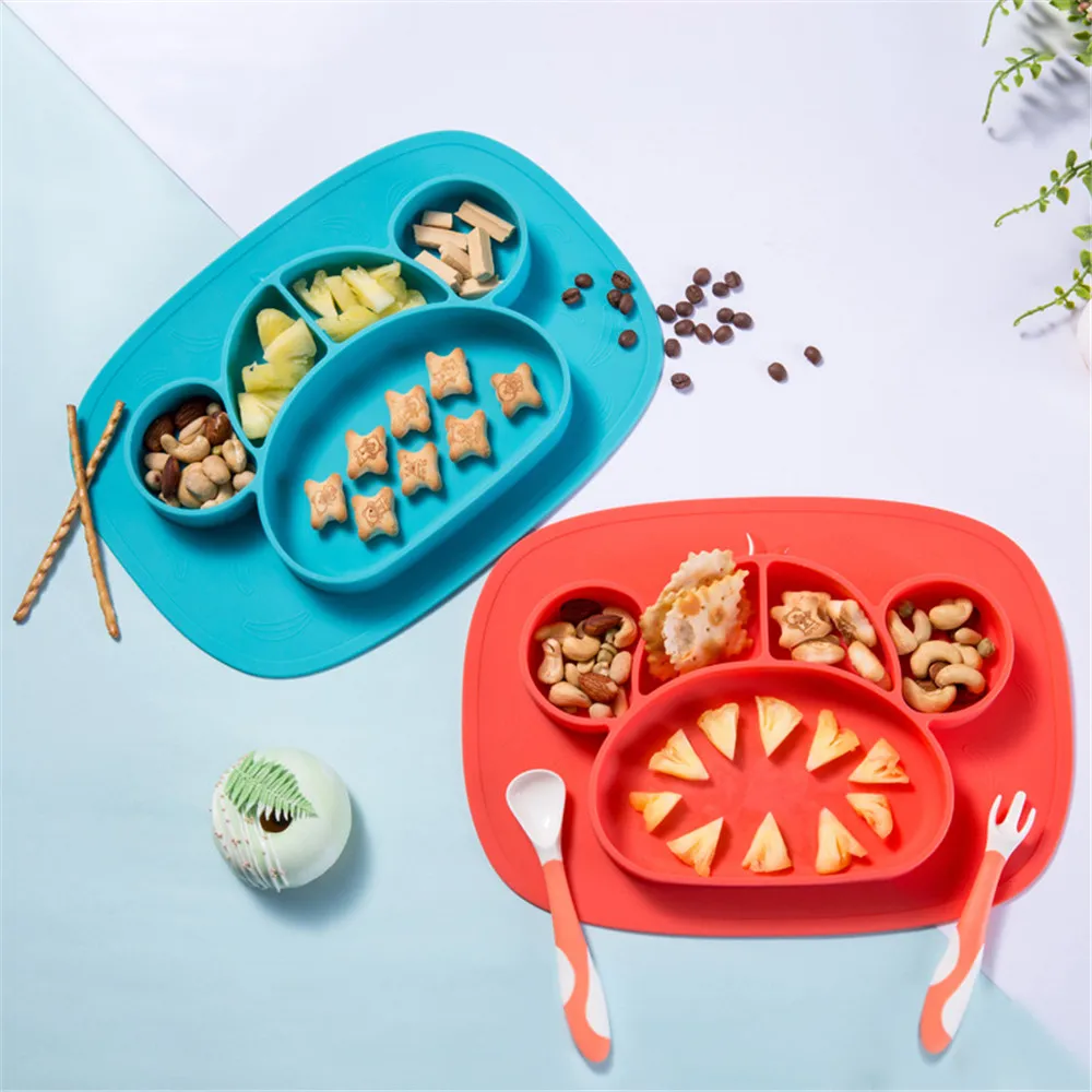 

Maternal and child supplies children one-piece separating silica gel plates from silica gel with a suction cup bowl cute monkey