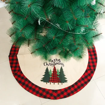 

Christmas Tree Skirt Christmas Tree Decorations Fabric Round Plaid Christmas Tree Skirts Decoration Xmas Floor Rug Mat Cover
