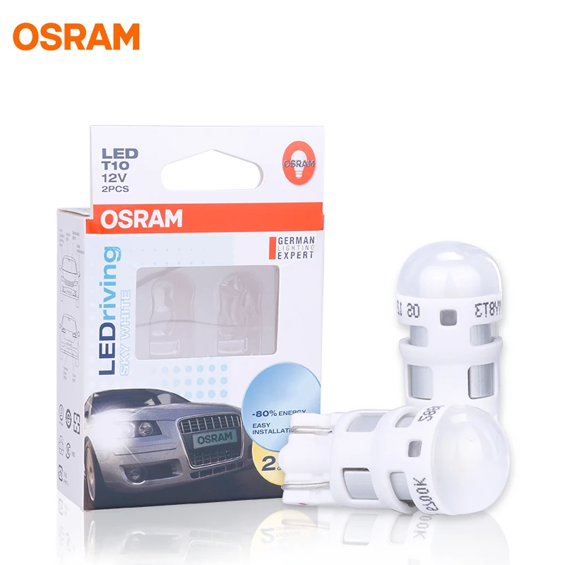 OSRAM 2X W5W светодиодный T10 Автомобильный фонарь красный 168 194 авто боковые габаритные
