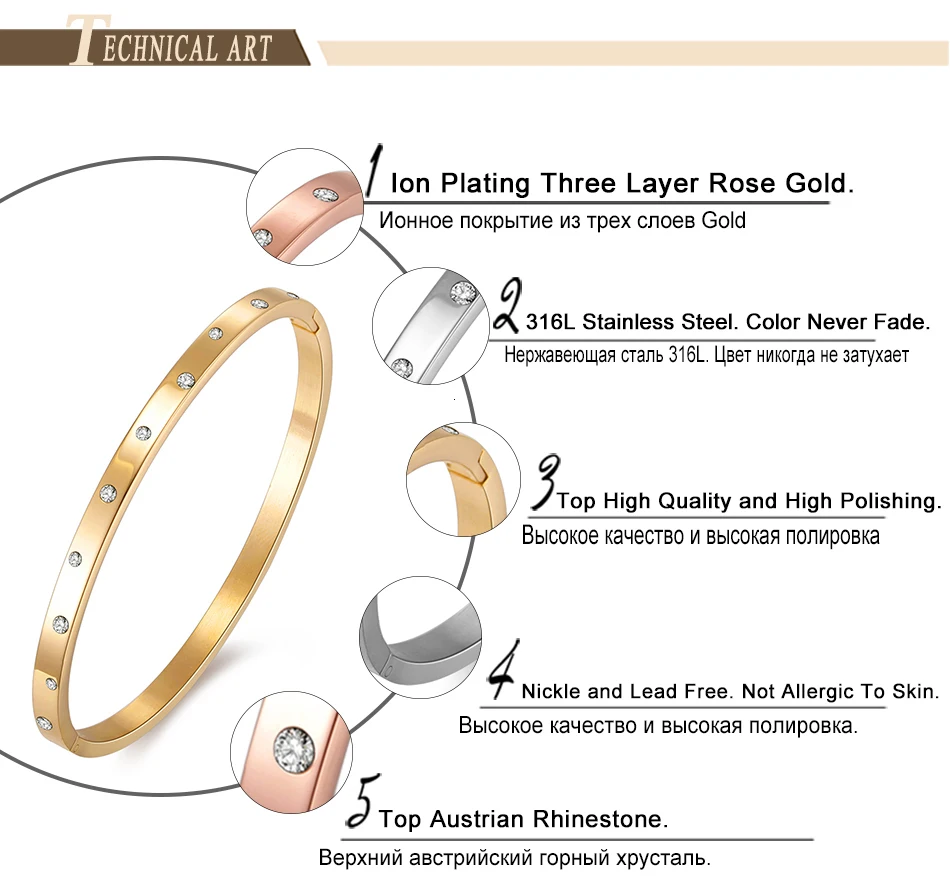 Gold Bangles Stainless Steel Women (1)