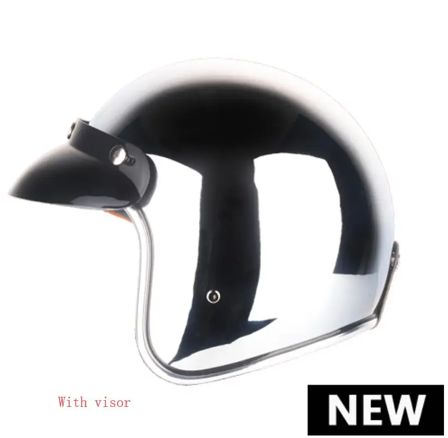 Винтажный мото rcycle шлем capacetes de moto ciclista серебристая, хромированная vespa cascos para moto кафе зеркало для гонщиков - Цвет: A1