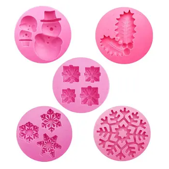 

5 Pcs Handmade Christmas Tree Snowflake Resin Silicone Molds DIY Jewelry Making Tool