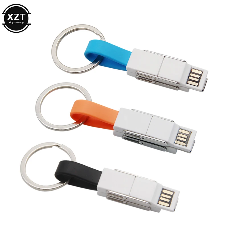 4 в 1 Мини USB Зарядное устройство зарядный кабель для передачи данных для освещения Micro Тип usb C 8 Pin кабель для iPhone XR X 7 samsung HUAWEI брелок